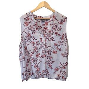 Soho New York & Company Jeans Blouse Sleeveless Purple Floral Summer Womens XXL